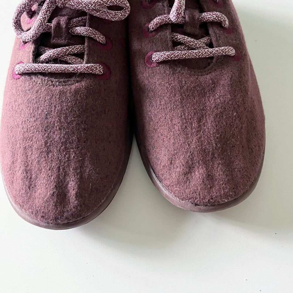 Allbirds Shoes Womens 9 Maroon Wool Runner Soft Merino Wool Sneaker Comfort Casu - Picture 8 of 12